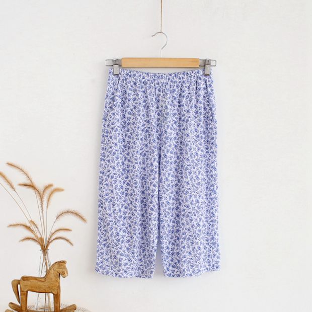 AB đồ lót nữ cotton in quần nhà đồ ngủ tuổi trung niên lỏng lẻo phụ nữ già mỏng quần giản dị quần jogger nam