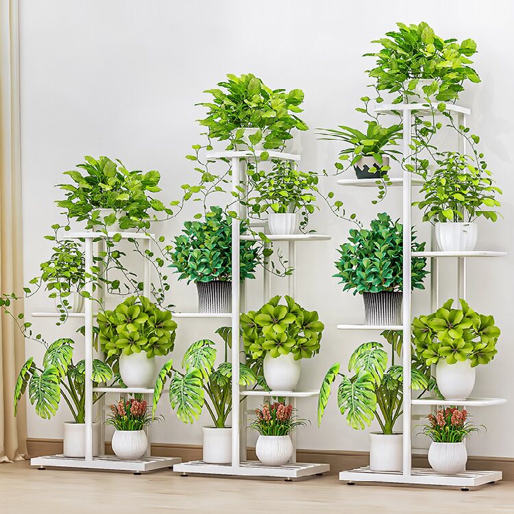 Balcony Flower Shelf Floor Style Multilayer Creative Living Room Gold Gross Flower Show Shelf Modern Minima Home Province Space