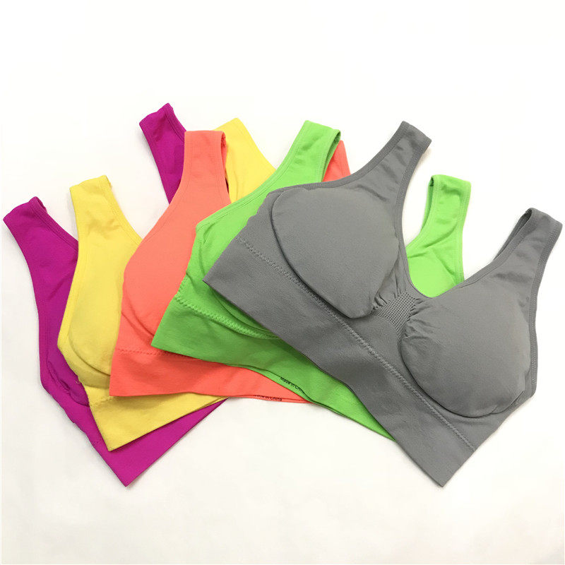 (2 pieces) Foreign trade single export V-collar fitness yoga vest-style sports bra women without steel ring bar