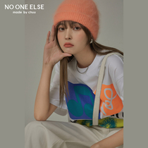 CHUU long letter print T-shirt mens and womens models 2021 summer new top (NOE Designer Series)