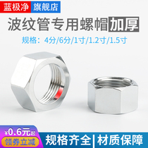 Stainless steel bellows nut copper nut 4 minutes 6 minutes 1 inch 1 2 inch 1 5 inch hot water machine for water intake pipe