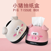 Creative tissue box home living room coffee table cute cartoon drawing box desktop roll paper tube napkin storage box