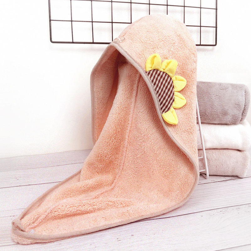 Korea Cute Cartoon Thickening Super Absorbent Adult Children Bath Hat Dry Hair Hat Woman Wash Head Speed Dry Towel Wrap Headscarf