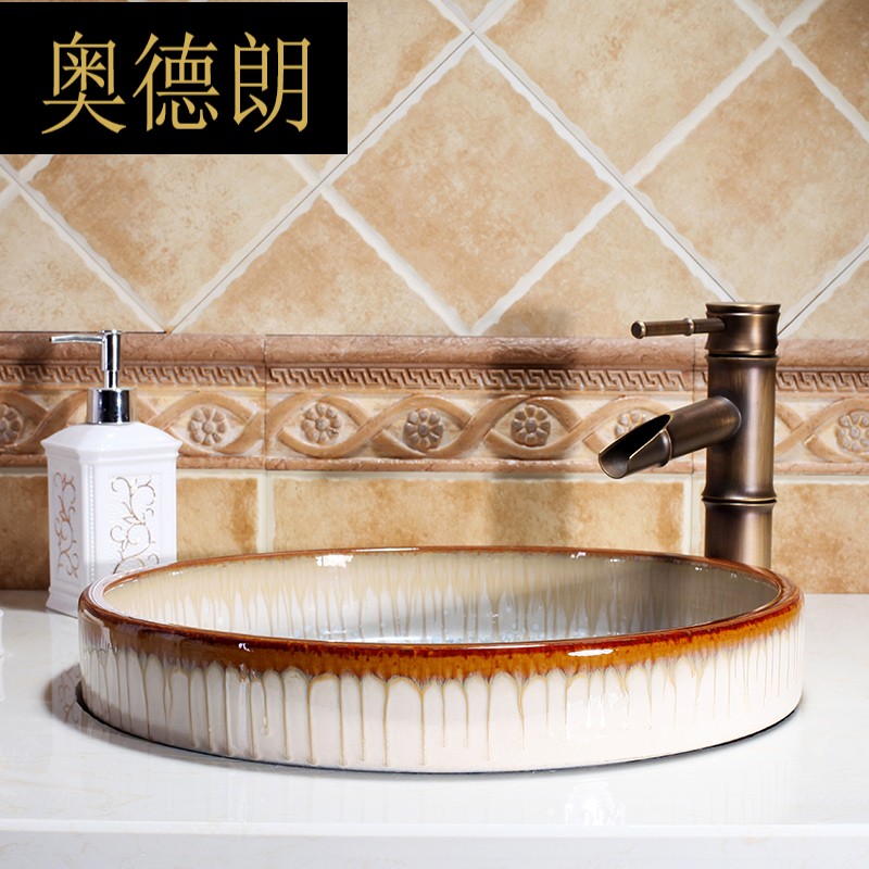 New products Jingdezhen Ceramic Chinese style engraving art Terra basin Hotel Makeup Room Washbasin Washbasin JS-63014