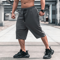Cotton Sports Capri pants Male Loose fog High Street American Hip Hop Training Fitness Solid Color Casual Knitted Shorts