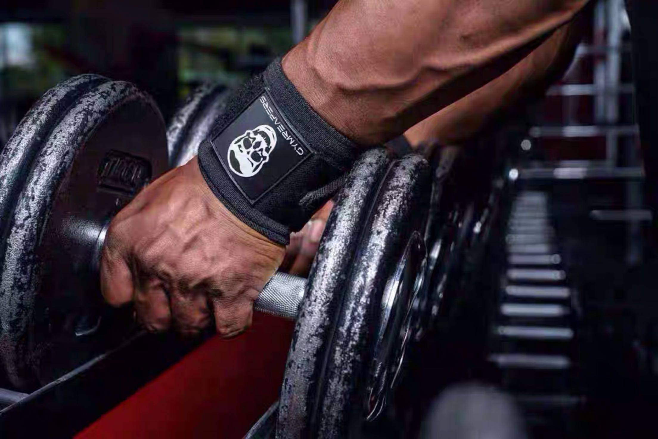 GR Skull Skull Wrists Gym Fitness Little Gerry Rice Money Sports Fitness Guard Bandage Force Lifting and Sweat Winding style