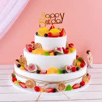 Three-layer European fruit Net red 2021 new popular simulation model birthday plastic window sample customization