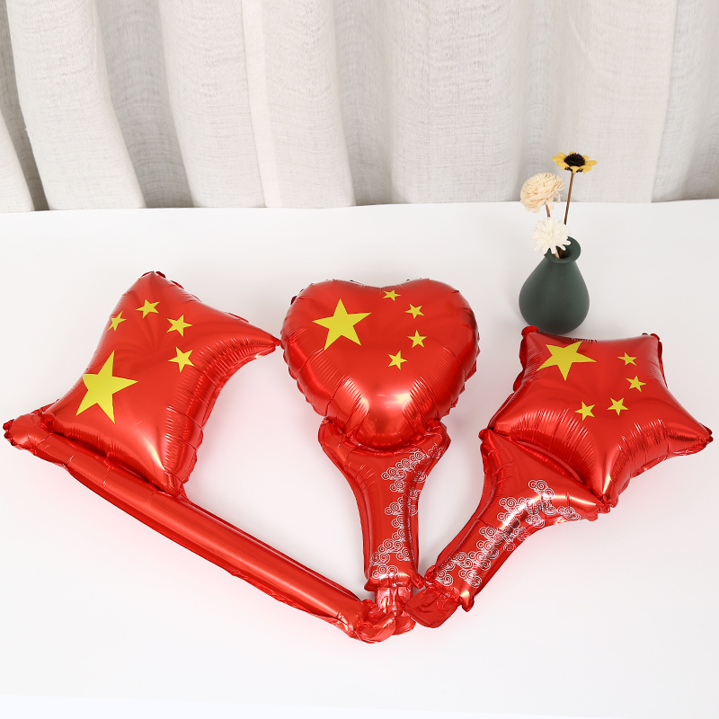 Mid-Autumn Festival National Day aluminum film batting stick flag column table floating Mall Door Store Door Store road guide decoration balloon activity layout