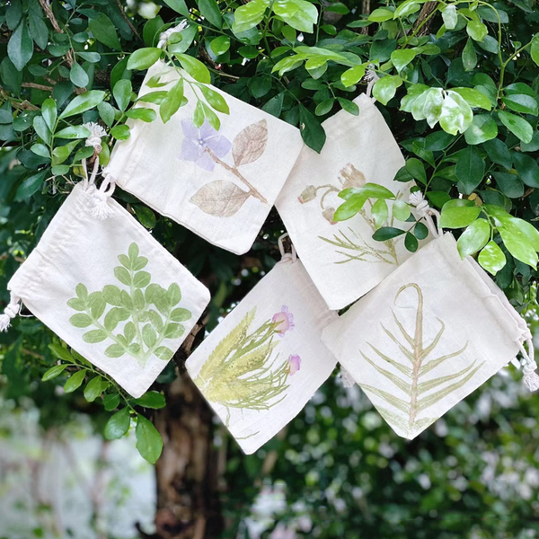 Specialized Plant Dyeing DIY Drawstring Canvas Bag, Blank Drawstring Small Sachet, Printing Tools and Materials