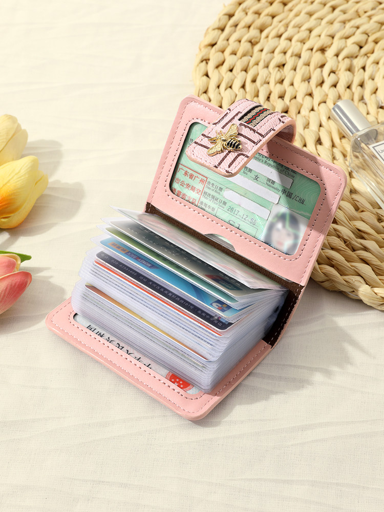 Korean-Style Bee Card Holder for Women, New Model with Large Capacity and Multiple Card Slots, High-End Luxury Driver's License Card Holder