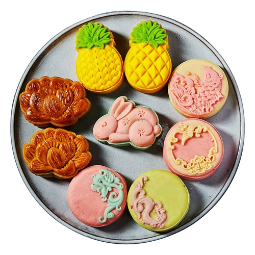 Трехмерная лотосная ананасовая луна торт плесень домашний мунг -бобовый торт