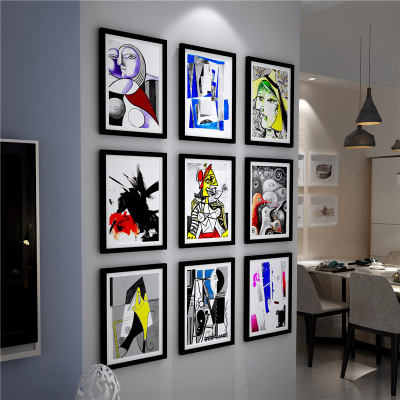 Vertical Genguan Hung Painting Eurostyle Living Room Photo Wall Decorative Aisle Photo Frame Wall Dining Hall Group Nine Palace Lattice Wall-mounted Wall