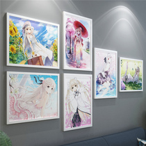 Two-dimensional fate of the sky girl animation poster hanging painting spring sun wild dome bedroom decoration painting dormitory mural with frame