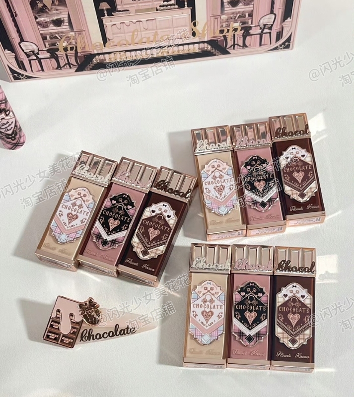 Flower Knows Beauty Chocolate Shop Series Lip Cream Ch04 Pink Waxy Cashmere Ch05 Red Bean Milk Ch07Ch03