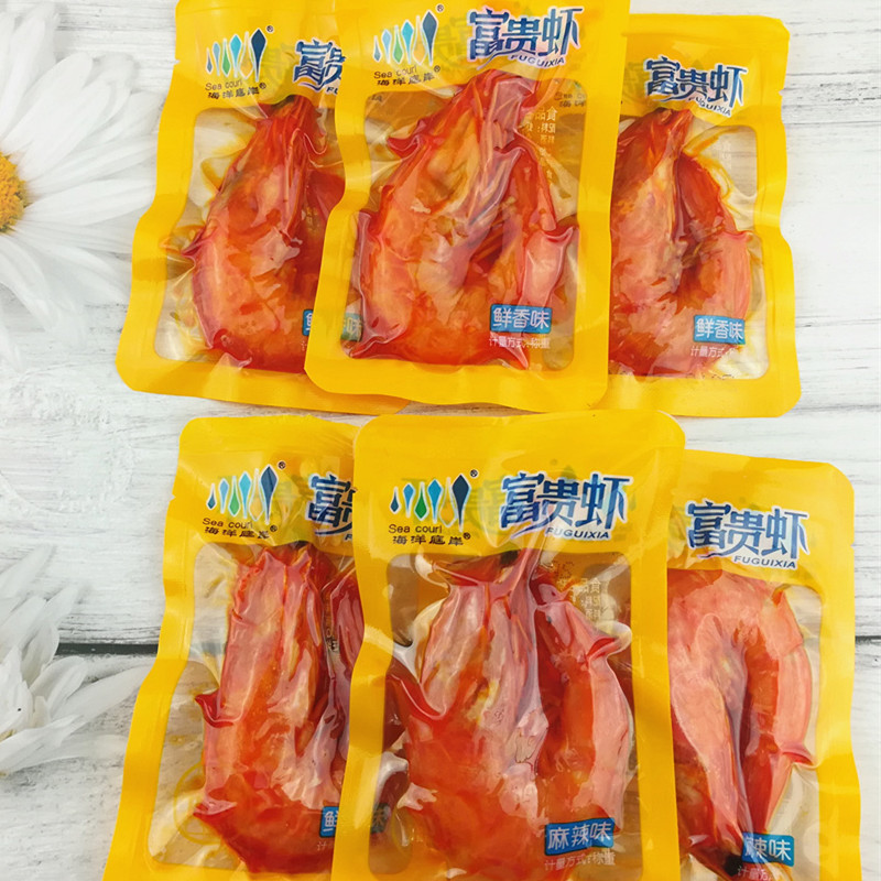 Ocean garden shore rich shrimp spicy prawn fresh sesame oil braised shrimp instant vacuum grilled shrimp dried seafood snacks