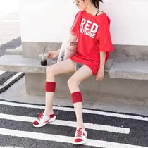 ins socks female Korean version of medium Net red calf socks summer thin card stockings Japanese personality Joker and knee socks
