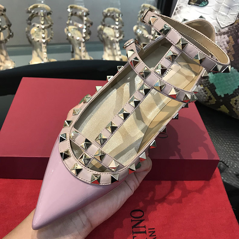 2026 New Style Rivet Pointed Toe Flat Shoes, Classic Genuine Leather Ballet Flats, Flat Heel Boat Shoes, Slip-On Women's Shoes