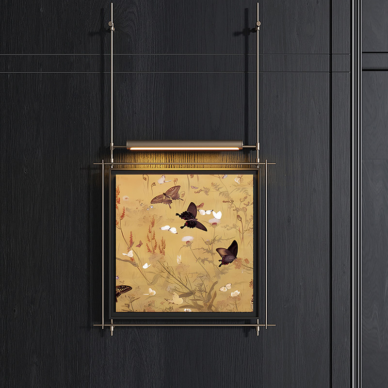 Metal Rod Decorative Painting for Living Room Sofa Background Wall, Hotel High-End Wall Art, Company Promotional Board Display Sign