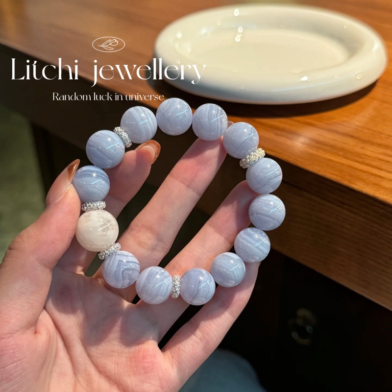[Hydrating] 2026 New Snowflake Ghost Crystal Bracelet Blue Agate Women's Bracelet Best Friend Gift