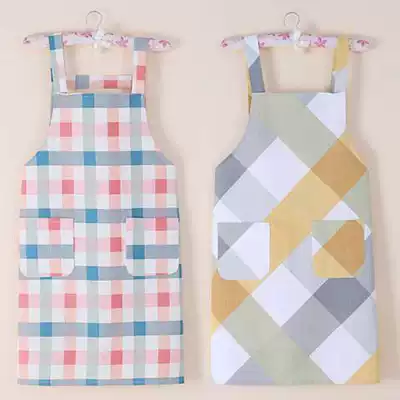 Apron pure cotton dirty-resistant kitchen thickened men's and women's aprons Cotton linen dining room coffee overalls coveralls have waterproof models