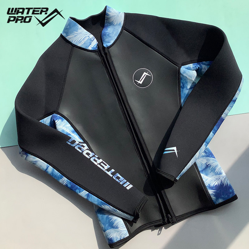 Waterpro surf cold suit zipper split long sleeve wetsuit summer swimsuit warm jellyfish suit 3mm