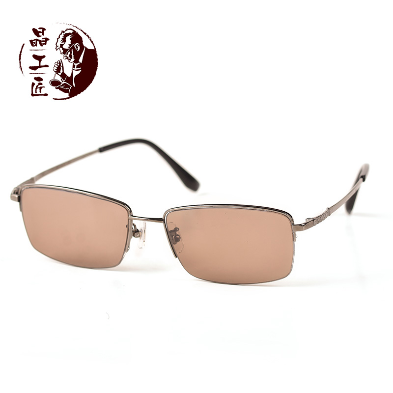 Crystal Craftsman Natural Crystal Glasses Brown Sunglasses Stone Glasses Sun Visor Titanium Frame Lightweight Fashion Glasses