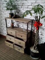 American country retro solid wood six-draw cabinet European-style drawer storage cabinet storage cabinet porch cabinet porch