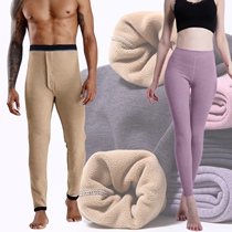 Cation thickened rocking grain suede cotton pants mens warm pants down to bottom snowy velvet cotton wool trousers women line pants
