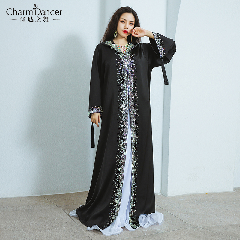 Allure Dance New Belly Dance Show Waiting Suit Competition Preparation Wind Shade Warm Jacket Cloak 079