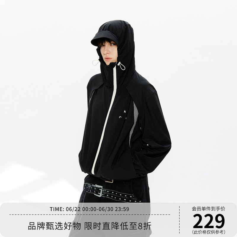 Kreate「Alien Ice Armor 2.0」Upf100+ Original Ice Silk Diagonal Zipper Elastic Hooded Shoulder-Length Sun Protection Clothing Kreate「Alien Ice Armor 2.0」Upf100+ Original Ice Silk Diagonal Zipper Elastic Hooded Shoulder-Length Sun Protection Clothing