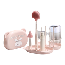 Kechao Baby Portable Bottle Brush Baby Special Silicone Cleaning Brush Travel Pack Storage Box Set Cleaning Brush