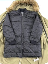 M51 fishtail hooded cotton removable windbreaker mens and womens solid color washed cotton outer single winter commuting cotton coat