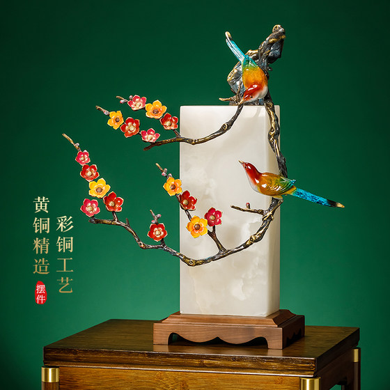 대형 새로운 중국 스타일의 구리 장식품 사무실 거실 입구 수공예품 빌라 호텔 로비 장식 미술