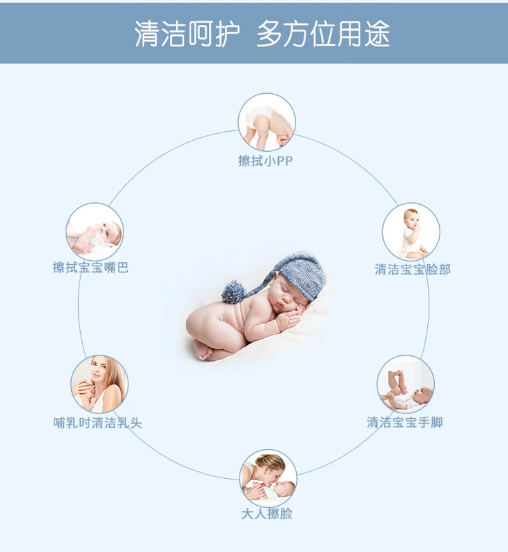 Mianrou Planet Trẻ sơ sinh Trẻ sơ sinh và Trẻ mới biết đi Khăn ướt Dày đặc biệt Túi nhỏ cho đít - Khăn ướt