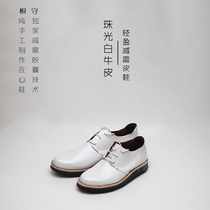 Size feet light weight Shock Absorbing Pearl White Woman Leather Shoes Round Head Soft Leather Women Casual Leather Shoes Weight feet Custom Keeper Shoes