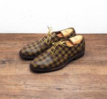 Goon Artisanal Small Code Large Yard Pure Cow Leather Solid Specific Stitched Vibram Sole Free Lace splicing leather shoes