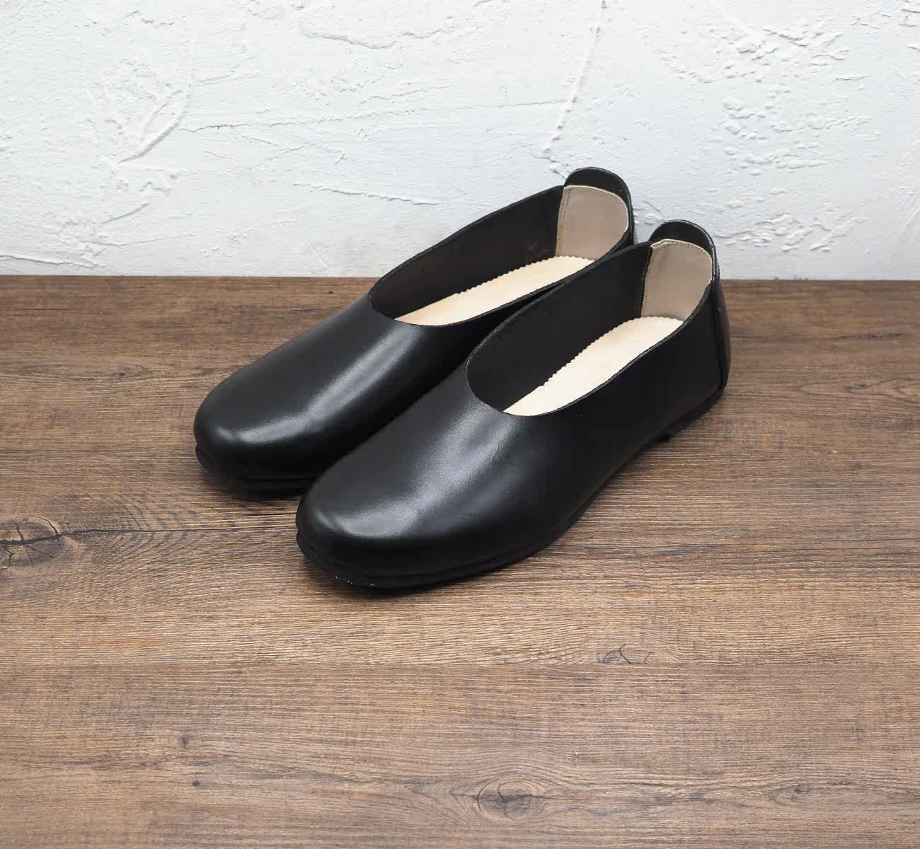 Large size size small code Summer cow leather breathable sleeve-footed Chinese couple men and women Zen Flat-bottom Abrasion Resistant Casual Leather Shoes