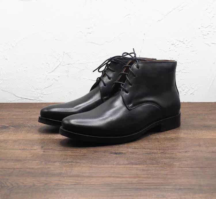 Goalkeeper small code large size pure cow leather Goodyear stitched vibram sole free of lace integral wool handmade leather