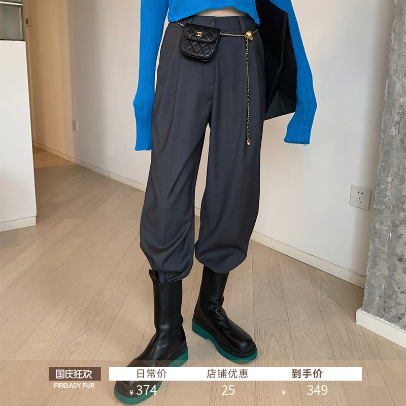 Fu Zhien all-match god pants fashion casual pants handsome yuppie suit dad pants 2021 spring new