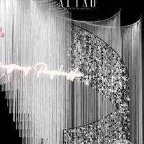 (Same day delivery) White thread curtain wedding encrypted reception area installation wedding stage background tassel hanging curtain