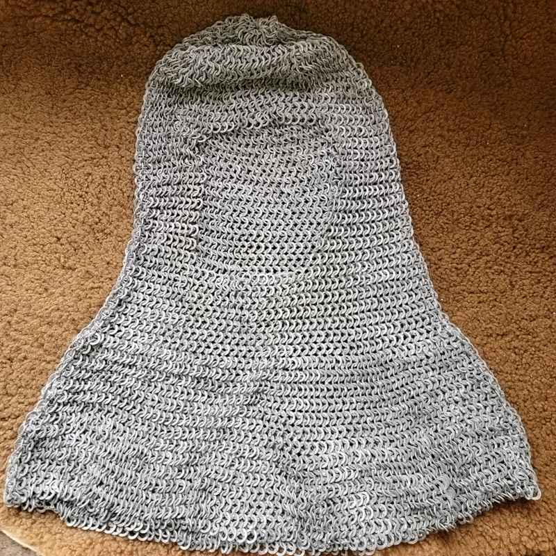 【Western European Series】Medieval Chainmail Cap Iron Ring Headscarf Riveted Chainmail Hood Helmet Headgear Free Shipping