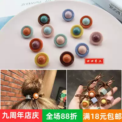 2cm round universe button hair ring wear beads small fresh simple diy handmade hair accessories material warm hundred matching pieces