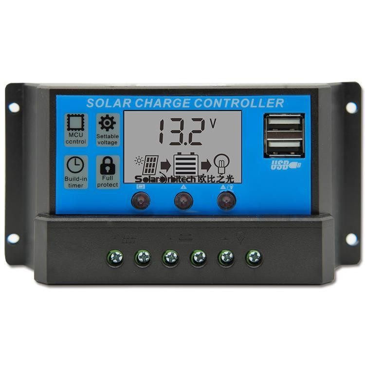 Solar controller 12V24V Adaptive 10A20A30A Solar charger with USB5V phone charging