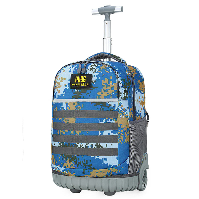 New children's trolley school bag Primary and secondary school boys and girls drag rod school bag shoulder travel backpack grade 3-5