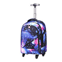 New childrens tie rod schoolbag middle school boy backpack universal wheel girl waterproof large capacity Travel Bag