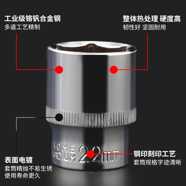 ເຕົ້າຮັບ hex ພາຍໃນ 1/2 12.5mm 6-angle socket head electric casing big fly tool socket wrench accessories set