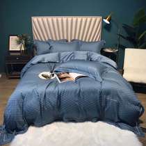 2020 Summer high end 80 Leary fine natural silk Summer cool by air conditioning Thousand Birds Lattice Jacquard four sets of bedding