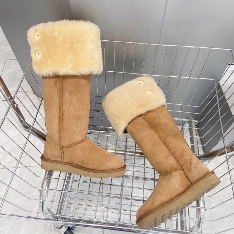 Shin Se-Kyung's Same Style Thick-Soled High-Top Snow Boots for Women, Leather and Fur Integrated Over-The-Knee Fleece-Lined Long Boots, Henan Sangpo Village Cotton Shoes Shin Se-Kyung's Same Style Thick-Soled High-Top Snow Boots for Women, Leather and Fur Integrated Over-The-Knee Fleece-Lined Long Boots, Henan Sangpo Village Cotton Shoes