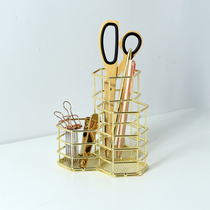 Beauty nail pen holder womens ins storage box Creative Nordic Fashion cute office swing piece student desktop pen brush cylinder