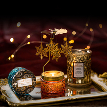 Natural plant fragrant lavender candle cup scents lasting smoke-free and calming aid accompanied by a romantic rotating candlelight dinner